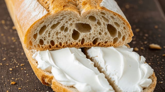 Baguette Toast with Cream Cheese.
